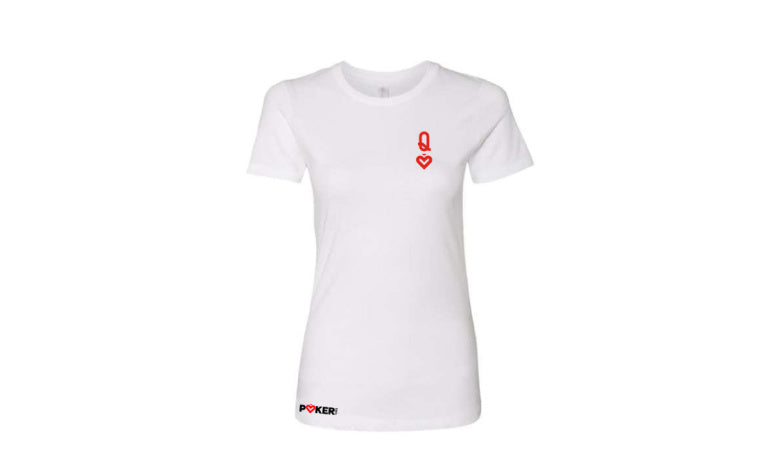 PokerOrg White Queen of Hearts T-shirt